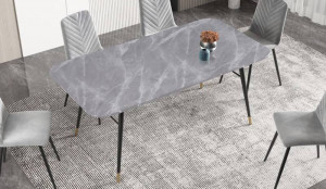 MASA DINING, PARIS 180CM GRI, COD 40847, IMITA MARMURA, ASPECT INDUSTRIAL - Img 6
