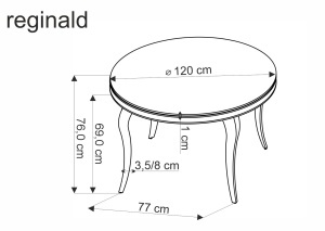 MASA DINING REGINALD 2, 120 CM, NEGRU/AURIU, BLAT DIN STICLA SI PICIOARE DIN METAL, STIL MODERN - Img 3