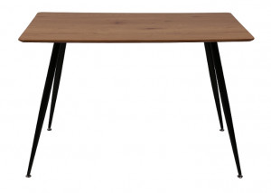 MASA DINING REMUS, 120 CM, NUC/NEGRU, BLAT DIN MDF SI PICIOARE DIN METAL, STIL MODERN - Img 4