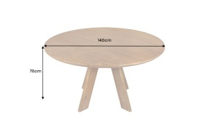 MASA DINING ROTUNDA ART WOOD 140CM, REALIZATA DIN LEMN DE MANGO, CULOARE MARO - Img 2
