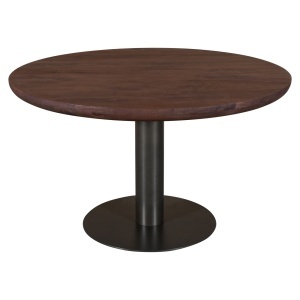 MASA DINING ROTUNDA BALDWIN 130cm, REALIZATA DIN LEMN DE MANGO SI METAL, CULOARE MARO, STIL MODERN - Img 7