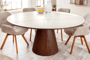 MASA DINING ROTUNDA, UNIQUE, 120CM, LEMN FURNIRUIT SI CERAMICA, ARTIM GROUP SELECTION