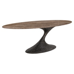 MASA DINING, RUSSO 235CM, TRAVERTIN SI METAL, BEJ/MARO, RICHMOND INTERIORS