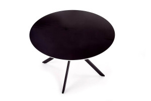 MASA DINING STIL AVELAR, NEGRU/ALB, 120 CM, DIN STICLA, MDF SI METAL, STIL MODERN - Img 2