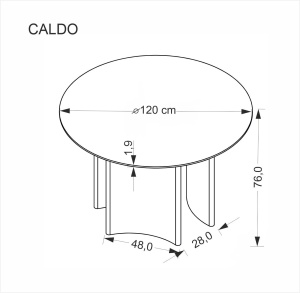 MASA DINING STIL CALDO, 120 CM, NUC, DIN MDF SI FURNIR NATURAL, STIL MODERN - Img 5