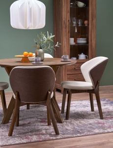 MASA DINING STIL RUPERT NUC, fi120/77 cm, CONFECTIONATA DIN LEMN DE CAUCIUC, MDF SI FURNIR, STIL MODERN - Img 4