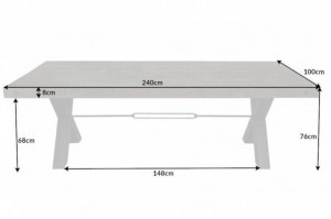 MASA DINING, THOR 240CM, COD 40443, METAL SI LEMN PIN GRI, DESIGN INDUSTRIAL - Img 7