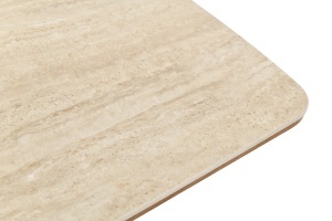 MASA DINING UNIQUE 200CM, REALIZATA DIN FURNIR DE STEJAR, BLAT CERAMIC CULOARE BEJ/NATUR, INVICTA INTERIOR - Img 6