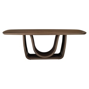 MASA DINING WINDSOR 230cm, REALIZATA DIN METAL, MDF, FURNIR, LEMN RECICLAT, CULOARE NUC/ALAMA, STIL MODERN, RICHMOND - Img 5