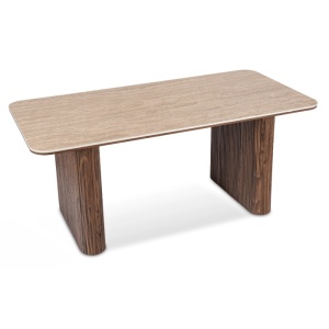 MASA DREPTUNGHIULARA 180CM, ARTIM MEBLE, REALIZATA DIN MDF SI CERAMICA, CULOARE TRAVERTIN/NUC, STIL MODERN - Img 8