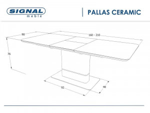 MASA EXTENSIBILA, 160/210 CM, EFECT DE MARMURA GRI/NEGRU MAT, DIN CERAMICA, MDF SI METAL, STIL MODERN - Img 8