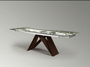 MASA EXTENSIBILA 160/220CM, MIKA 713023, DIN STICLA SI METAL, STIL ULTRAMODERN SCHULLER - Img 3