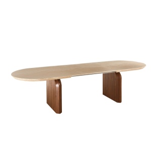 MASA EXTENSIBILA 200-300CM, ARTIM MEBLE, REALIZATA DIN MDF, CULOARE TRAVERTIN/NUC, STIL MODERN - Img 2