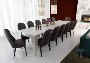 MASA EXTENSIBILA 54-306CM, CHARLIE CIMENT, STIL MODERN, REALIZATA DIN PANOURI LAMINATE - Img 3