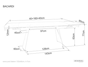 MASA EXTENSIBILA, DE DINING, 160/240X90, NEGRU MAT, DIN METAL SI CERAMICA - Img 5