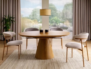 MASA EXTENSIBILA, DINING, 120(160)X120, STEJAR, DIN MDF LAMINAT, STIL MODERN