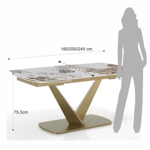 MASA EXTENSIBILA HANDS, DIN METAL SI CERAMICA 160/240CM, ARTIM GROUP SELECTION - Img 7