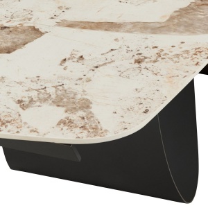 Masă extensibilă Infinity Onice din marmură, ceramică, onix, marmură, bază metalică gri mat lucioasă, H.75 A.100 L.200/250/300 cm - Img 5