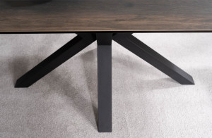 MASA EXTENSIBILA, MARO/NEGRU MAT, 160/240 CM, DIN STICLA SECURIZATA, CERAMICA SI METAL, STIL MODERN - Img 5