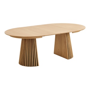 MASA EXTENSIBILA ROTUNDA OSAKA ø120x120-160-200x75cm, REALIZATA DIN MDF, FURNIR, CULOARE STEJAR, HOUSE NORDIC
