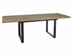 MASA EXTENSIBILA UMBERTO II, 160/240 CM, STEJAR ARTISAN/NEGRU, BLAT DIN MDF SI PICIOARE DIN METAL, STIL MODERN - Img 5