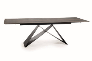 MASA EXTENSIBILA WESTIN LEGNO, MARO/NEGRU MAT, 160/240 CM, DIN STICLA SECURIZATA, CERAMICA SI METAL, STIL MODERN - Img 8