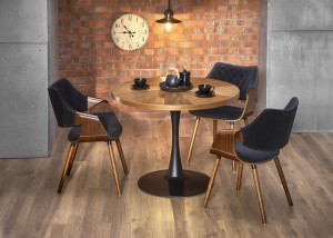 MASA LIVING CARMELO, NUC/NEGRU, 100 CM, BLAT DIN MDF SI PICIOR DIN METAL, STIL CLASIC