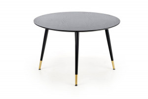 MASA LIVING EMBOS, NEGRU/AURIU, 120 CM, BLAT DIN MDF SI PICIOARE DIN METAL, STIL MODERN - Img 7