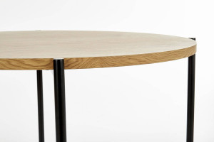 MASA LIVING MORGAN, STEJAR AURIU/NEGRU, 120 CM, BLAT DIN MDF SI PICIOARE DIN METAL, STIL VINTAGE - Img 5