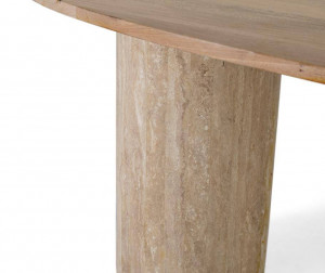 MASA LIVING OVALA 200CM, CULOARE NATUR, LEMN DE MANGO SI MARMURA, GINER Y COLOMER - Img 4