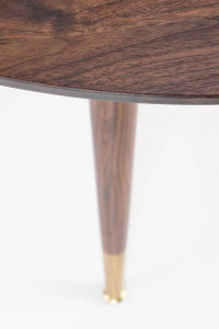 MASA LIVING STIL DOMENICO, NUC/AURIU, 110 CM, BLAT DIN MDF SI PICIOARE DIN METAL, STIL CLASIC - Img 6