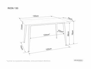 MASA RION 130X70 CU BLAT DIN CERAMICA CU EFECT DE MARMURA SI PICIOARE DIN METAL, NEGRA, STIL MODERN - Img 3
