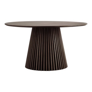 MASA ROTUNDA OSAKA ø140x75 cm, REALIZATA DIN FURNIR SI MDF, CULOARE FUME, HOUSE NORDIC - Img 3