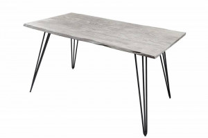 MASA SCORPION 140CM, LEMN MASIV DE SALCAM SI METAL, DESIGN INDUSTRIAL - Img 6