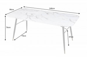 MASA STIL MODERN 140CM , PARIS, COD 41881, BLAT STICLA SI METAL - Img 6