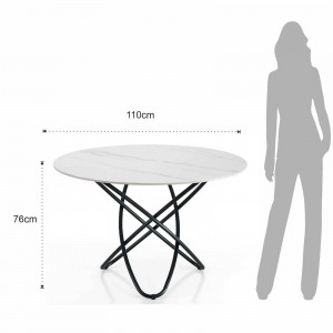 MASA SUFRAGERIE 110CM, HULA HOOP, COD 5752, STIL MODERN, REALIZAT DIN METAL SI CERAMICA - Img 5