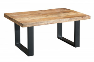 MASUTA DE CAFEA 100CM, IRON CRAFT, LEMN MASIV, DESIGN VINTAGE INDUSTRIAL - Img 6