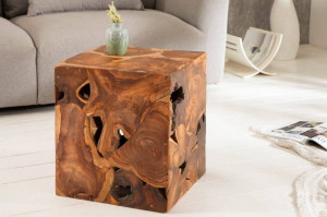 MASUTA DE CAFEA 40CM, TEAK COD 39226, LEMN MASIV REALIZAT MANUAL