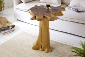 MASUTA DE CAFEA 60CM, ROOT, DIN LEMN DE TEC, DESIGN RUSTIC - Img 2