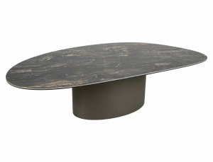 MASUTA DE CAFEA BELLO A, 120CM, NEGRU LUCIOS/CUPRU, BLAT DIN STICLA, CERAMICA SI METAL, STIL MODERN - Img 9