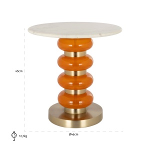 MASUTA DE CAFEA BOANN ORANGE 46Ø, 825291, CONFECTIONATA DIN ALUMINIU, STICLA SI MARMURA DE BANSWARA, STIL MODERN - Img 3