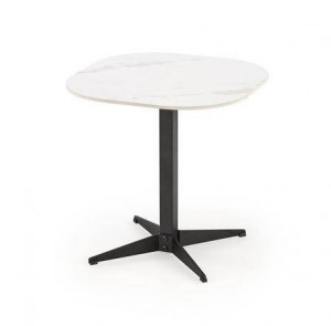 MASUTA DE CAFEA BORNA S, EFECT DE MARMURA ALBA/NEGRU, DIN MARMURA SI METAL, STIL MODERN