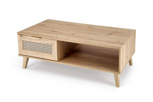 MASUTA DE CAFEA BORNEO LAW-1, 120 CM, STEJAR ARTISAN/NEGRU, DIN PAL LAMINAT, MDF SI POLIPROPILENA, STIL MODERN