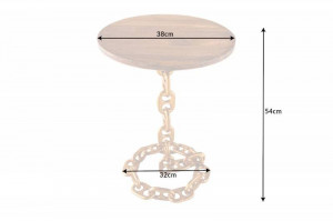 MASUTA DE CAFEA, CHAIN 55CM, METAL SI LEMN, COD 42233, DESIGN MODERN - Img 6