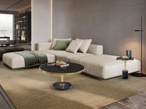 MASUTA DE CAFEA DEKALA 90CM, REALIZATA DIN METAL, MARMURA SI BLAT DE STICLA, FINISAJ MARMURA, STIL MODERN - Img 3