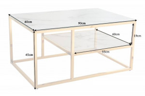 MASUTA DE CAFEA, ELEGANCE 90CM, DIN STICLA CU EFECT DE MARMURA, COD 42175 - Img 6