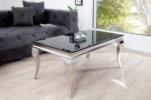 MASUTA DE CAFEA, ELEGANTA DE LUX, BAROCK 100CM, METAL SI STICLA, DESIGN EXCLUSIV