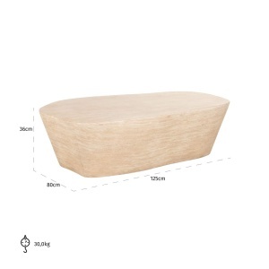 MASUTA DE CAFEA FICTUS, 212249, CONFECTIONATA DIN TRAVERTIN ARTIFICIAL, BEJ, STIL MODERN - Img 5