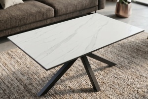 MASUTA DE CAFEA GALAXIE 100CM, DIN METAL SI CERAMICA, CULOARE ALB/NEGRU, INVICTA INTERIOR - Img 8