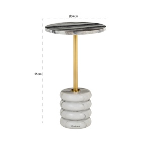 MASUTA DE CAFEA ISOLDE 34 CM, 825254, CONFECTIONATA DIN ALUMINIU SI MARMURA, STIL MODERN - Img 2